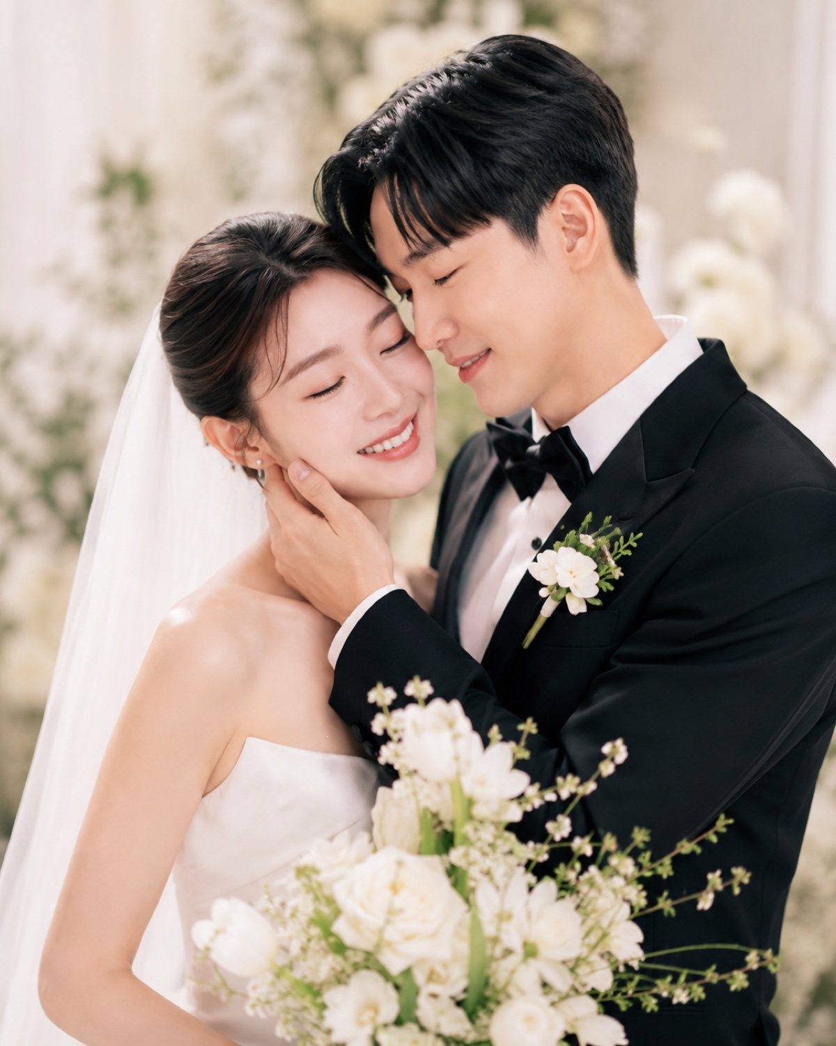 Aria and Julian on their wedding day